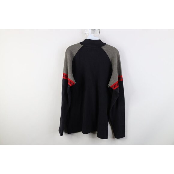 Vtg 90s Polo Sport Ralph Lauren Mens L Spell Out Striped Knit Half Zip Sweater - Picture 12 of 14